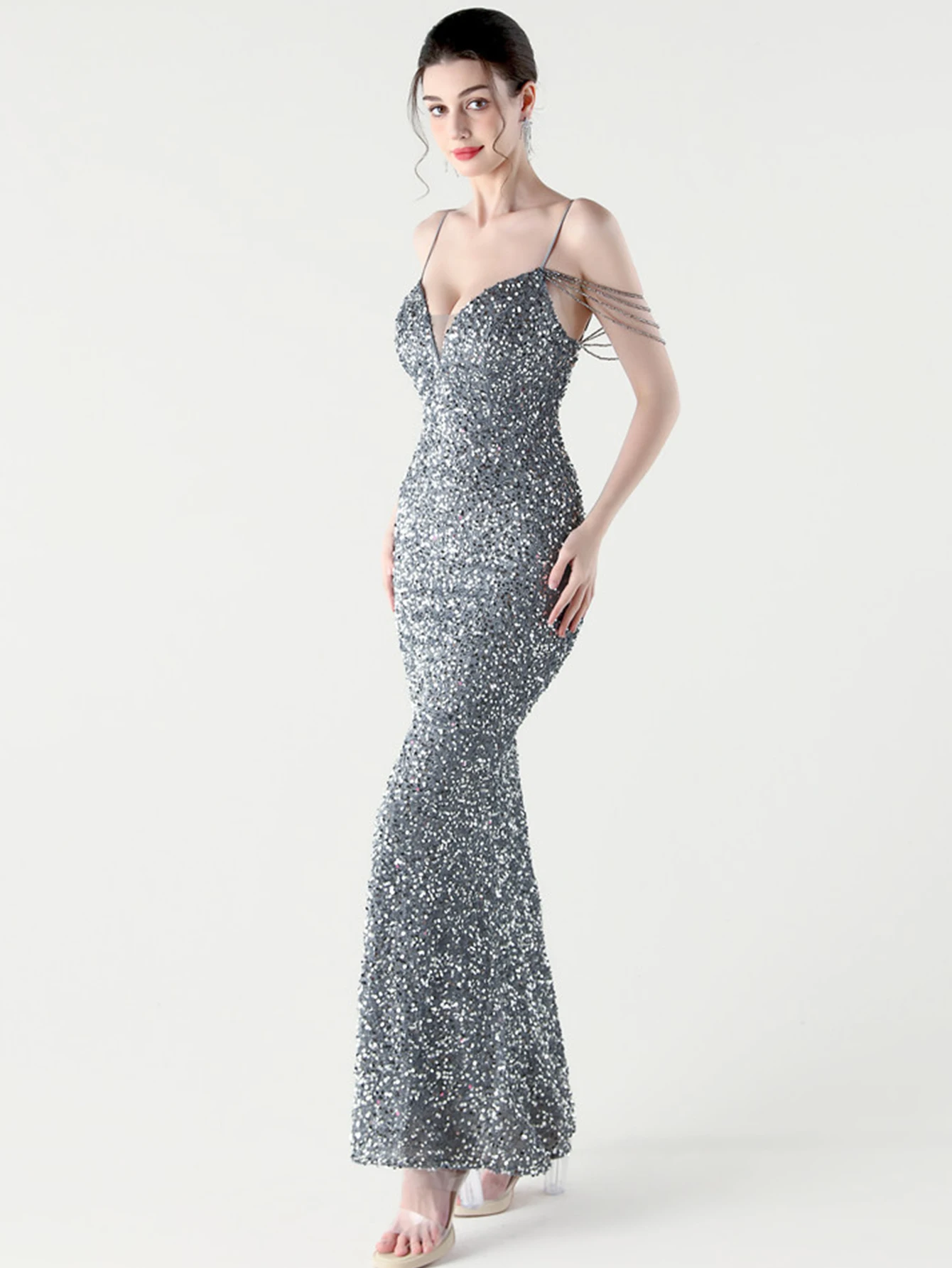 Sexy sem costas festa vestidos longos 2025 mulher lantejoulas aniversário vestido de verão feminino elegante cocktail baile de formatura vestidos de noite hl