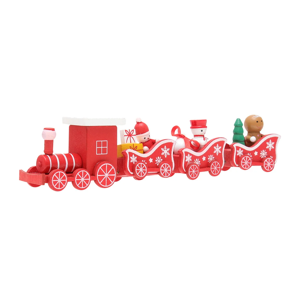 Train de noël en bois, décoration de Table rouge, ornement de bureau créatif pour fête à domicile, ornement de noël festif sans Radio