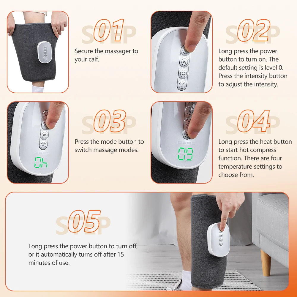 Masseur électrique de jambes sans fil, Compression d'air, pression d'air, 4 Modes, masseur de mollets, relaxation musculaire, favorise la Circulation sanguine