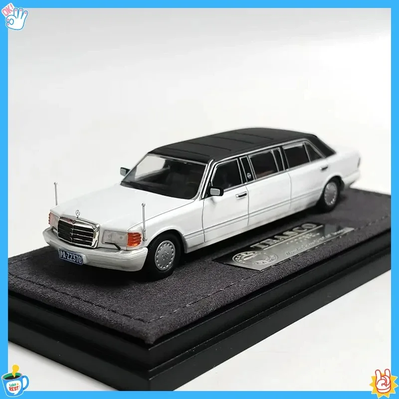 

TRASCO Model 1:64 W126 1000SEL Limousine Extended Version Alloy Simulation Car Model for Collection& Display & Gift