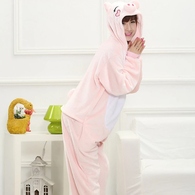 Cartoon Pajamas for Adults, Women, Men and Children, Halloween, Pig Animal Anime Housewear, Cosplay Animal Costume