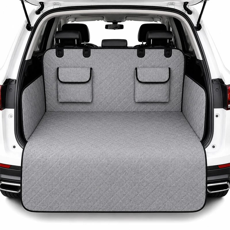 Pet Trunk Mat SUV 600D Oxford Waterproof Anti-Scratch Dog Cargo Liner Back Seat Cover Non-Slip Washable for Dogs Cats Car Travel