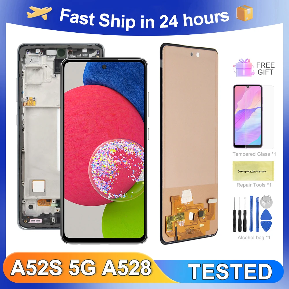 

A52S 5G 6.5''For Samsung For A528 A528B A528B/DS A528N LCD Display Touch Screen Digitizer Assembly Replacement