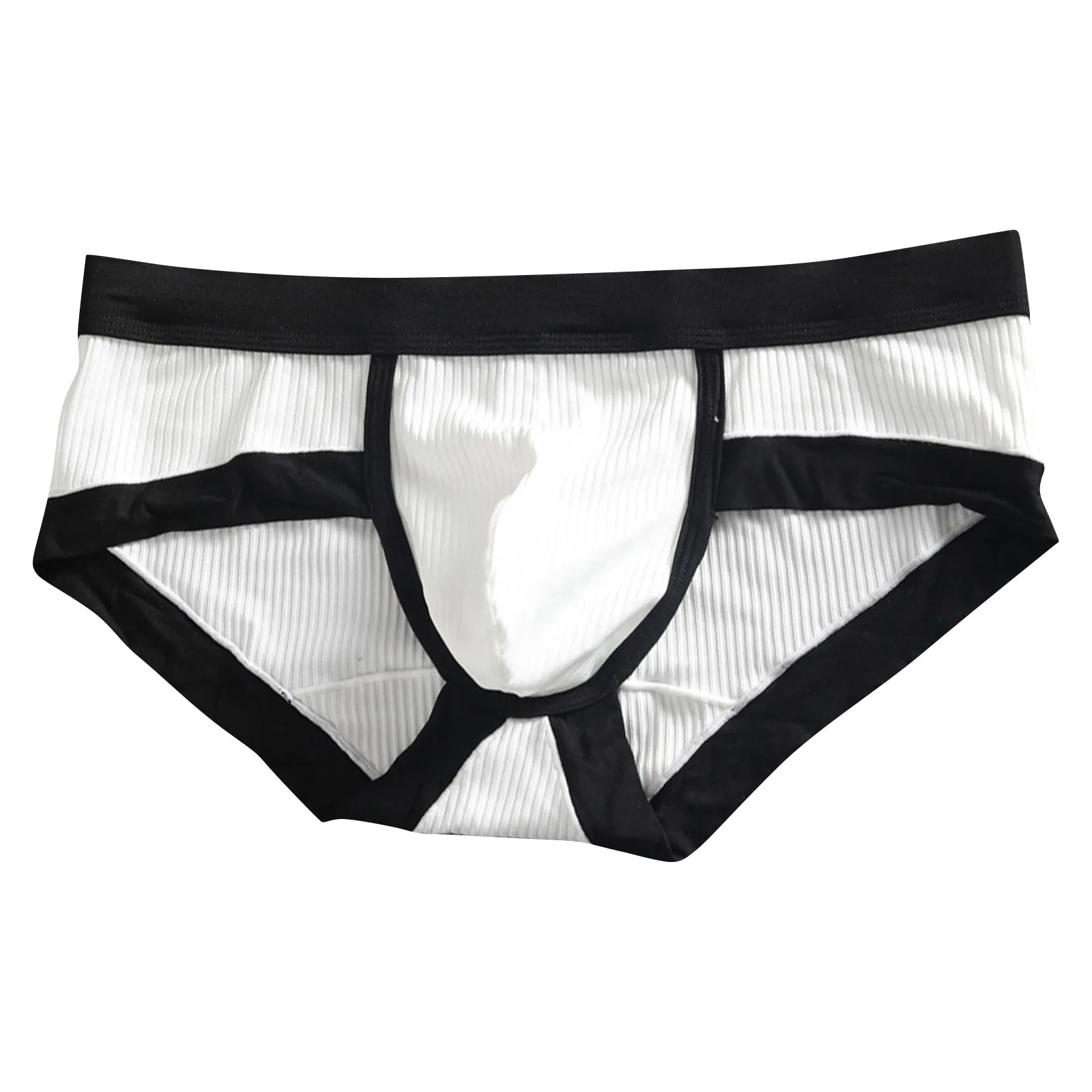 Men\'s low-waist sexy underwear U-convexs large bag youth striped Underpants breathable soft comfort loose fiber fabric briefs