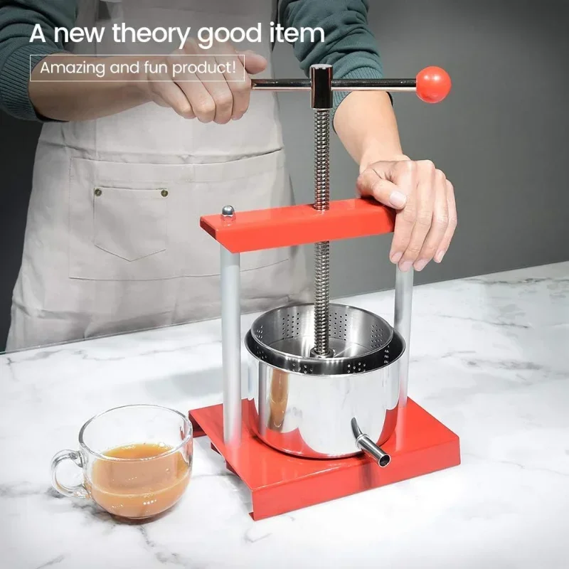 

Cheese Tincture Herb Fruit Wine Manual Press-0.8 Gallon Stainless Steel Barrels Press Machine for Juice,Wine,Olive Oil,Vegetable