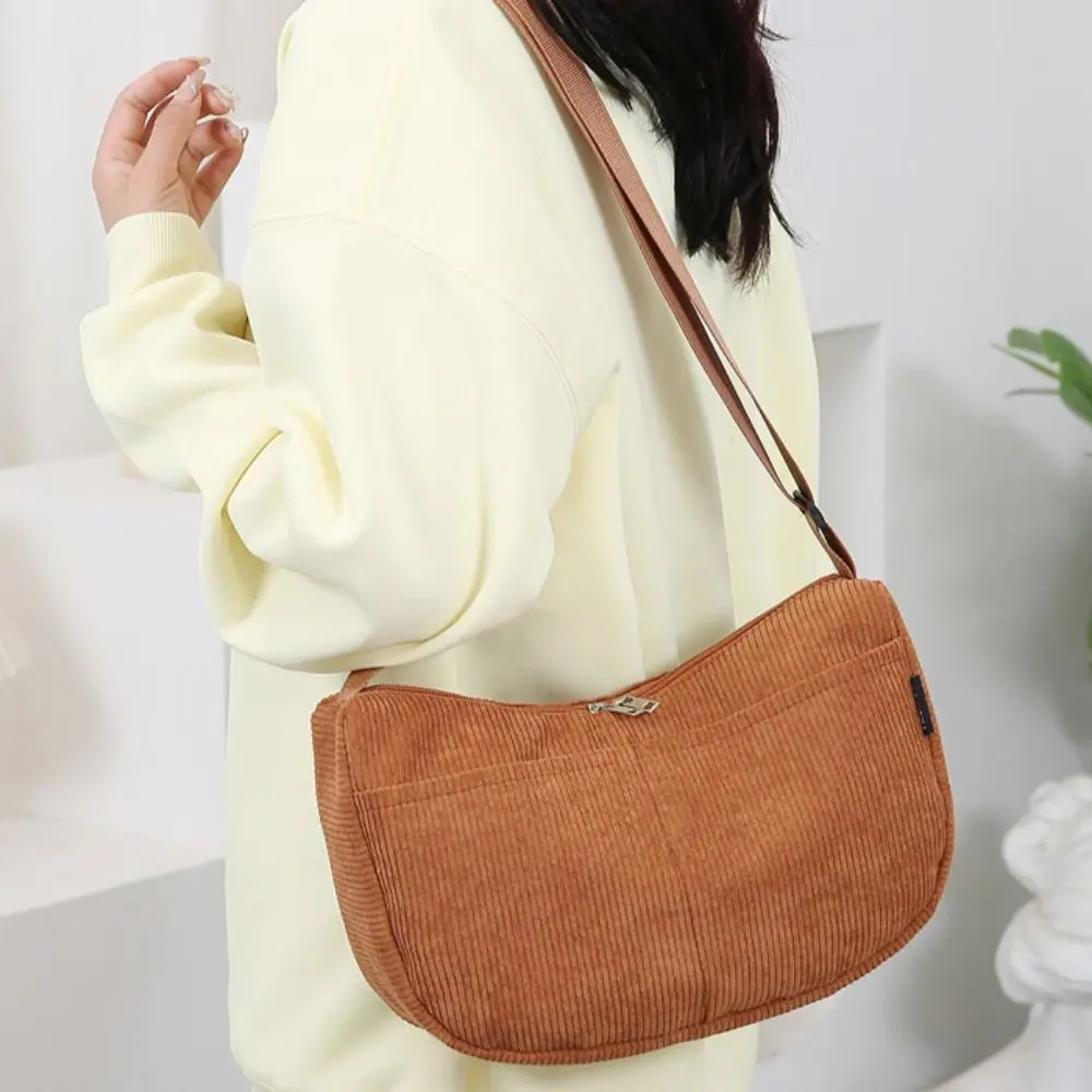 

Large Capacity Corduroy Shoulder Bag Korean Style Handbag Solid Color Shoulder Bag Cotton Cloth Tote Bag Canvas Handbag Women