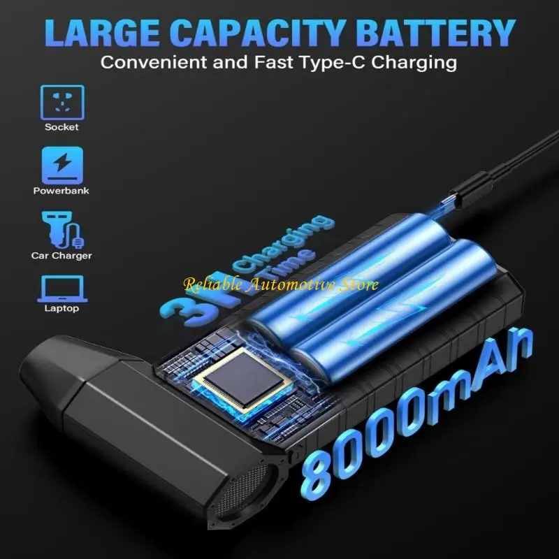 M68B Rechargeable Air Duster Dust Blower with Brush Attachments for Keyboard Cleaning, Computer Dust Removal, Vent Care and Car