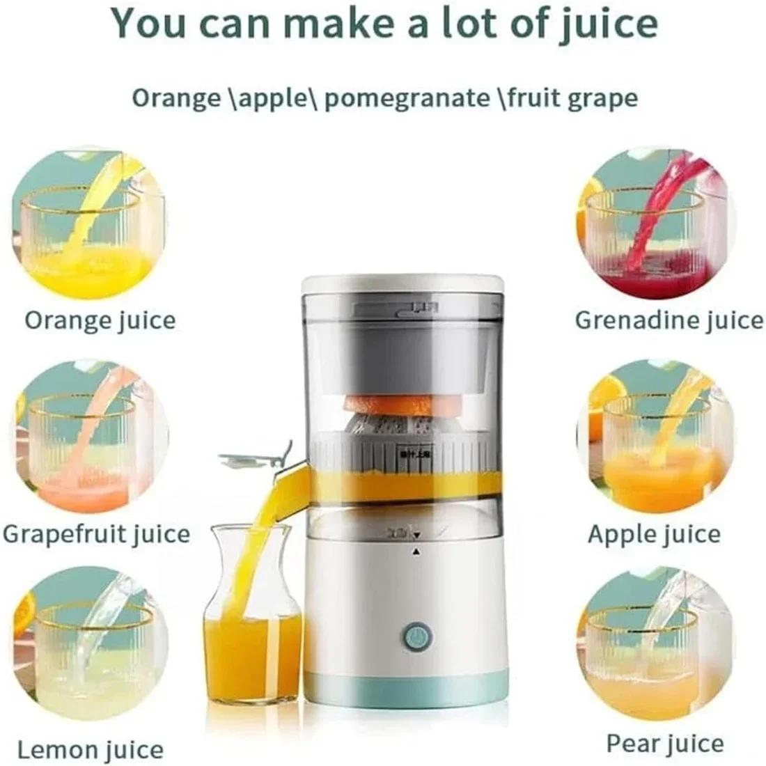 Electric Portable Juicer Blender Machine Fresh Juice Cup Citrus Orange Lemon Squeezer USB Charging Kitchen Fruit Separator Press