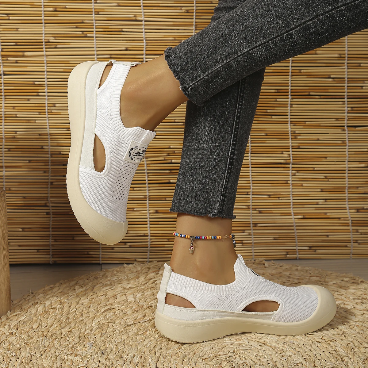 Summer Casual Women Closed Toe Mesh Sandals Sling Back Breathable Soft Flat Outdoor Daily Sneakers sale shoes with free shipping