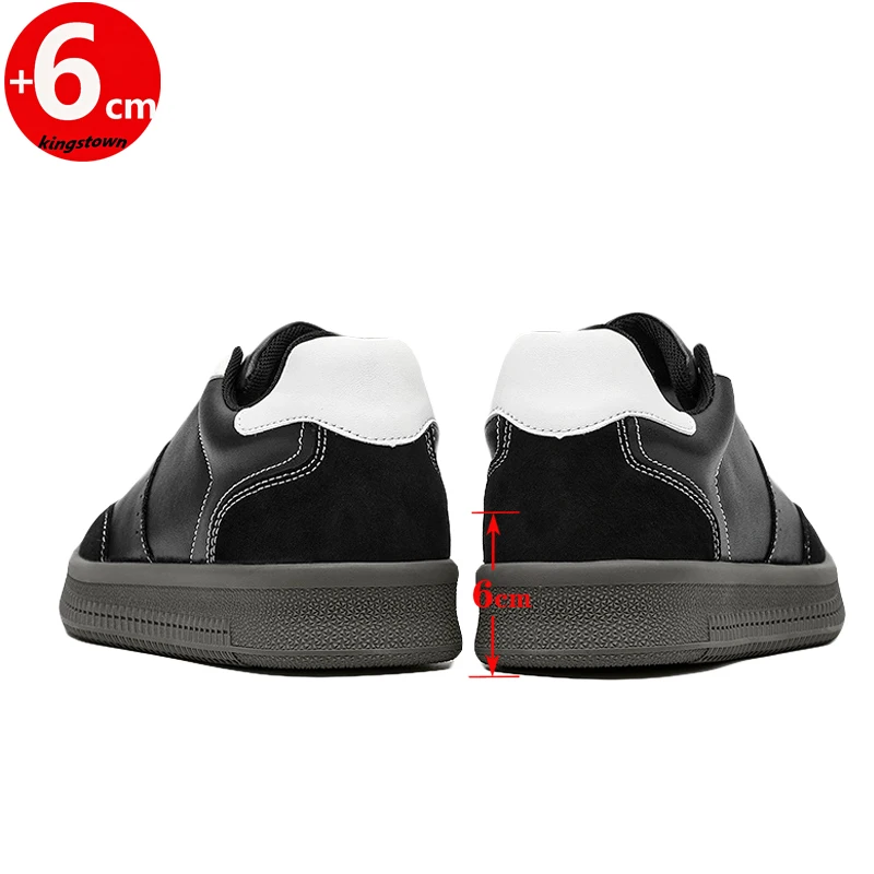 Men's Leather Business 6CM Hidden Elevator Height Increase Oxford Lace-Up Shoes Plus Size 38-44