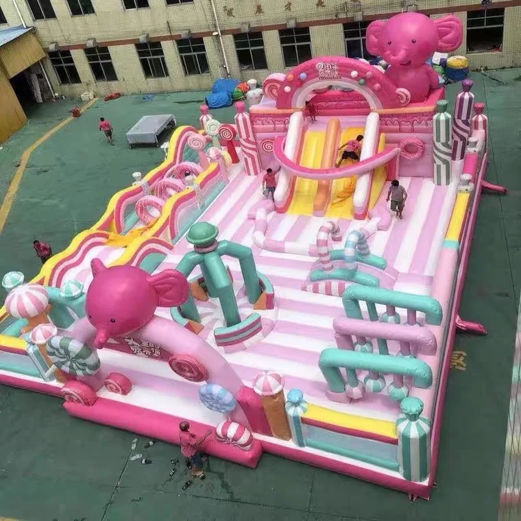 New inflatable castle outdoor square playground inflatable castle indoor stall parent-child toy trampoline children image 3