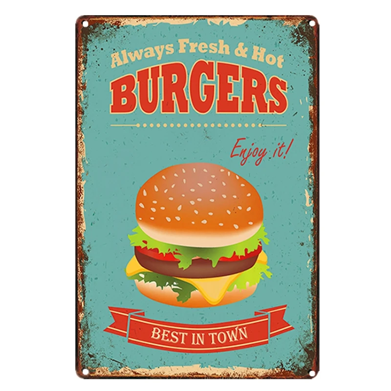 

Pengrongup -The Best Hamburger Tin Sign Burger Wall Decor Sandwiches Metal Poster Crafts Wall Plaques 20x30cm Poster 2020 Hot