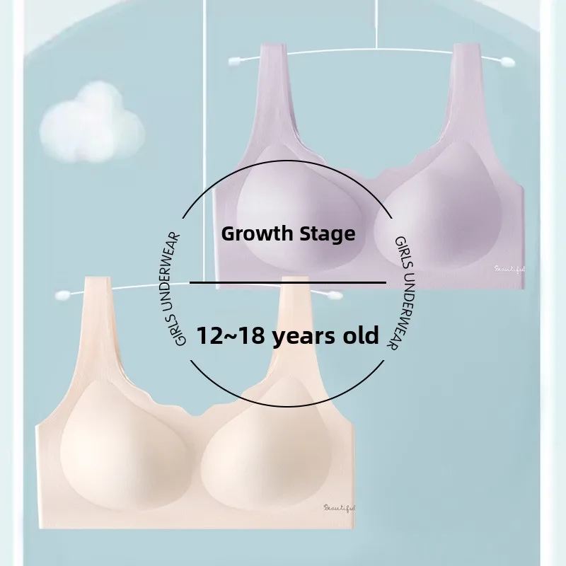 

Comfortable Developing Period Half Fixed Cup Bra for Students Beautiful Back Trace No Running Cup Suitable for Junior And Hig...