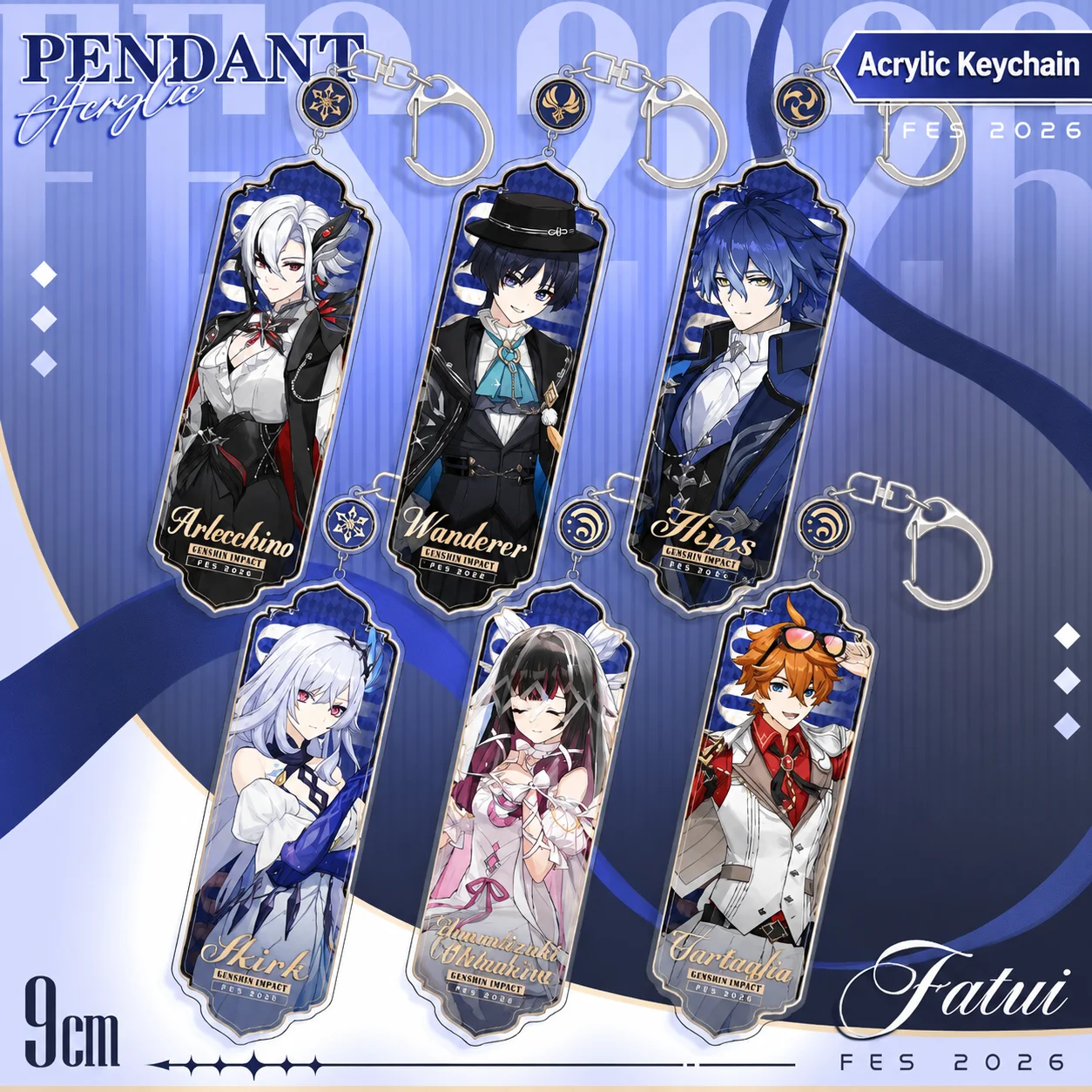 1Pc Anime Game Genshin Impact Tartaglia Columbina Anime Themed Keychain Postcard Card Set Unique Collectible Gift Souvenir Acces