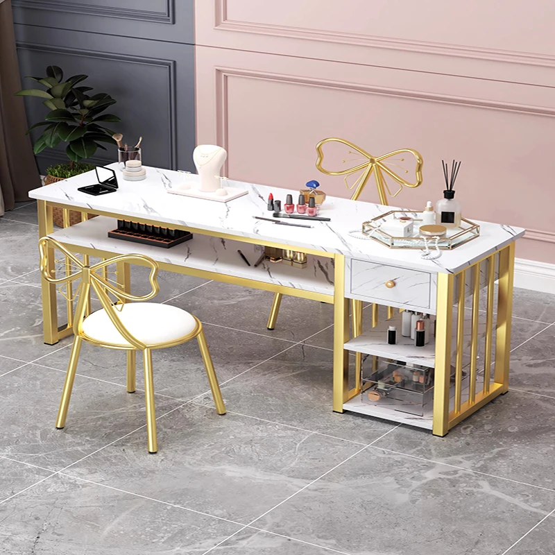 Nail Tech Desk Table Display Cabinet Luxury Professional Manicure Salon Tavolo Unghie Professionale Nail Reconstruction Manicure