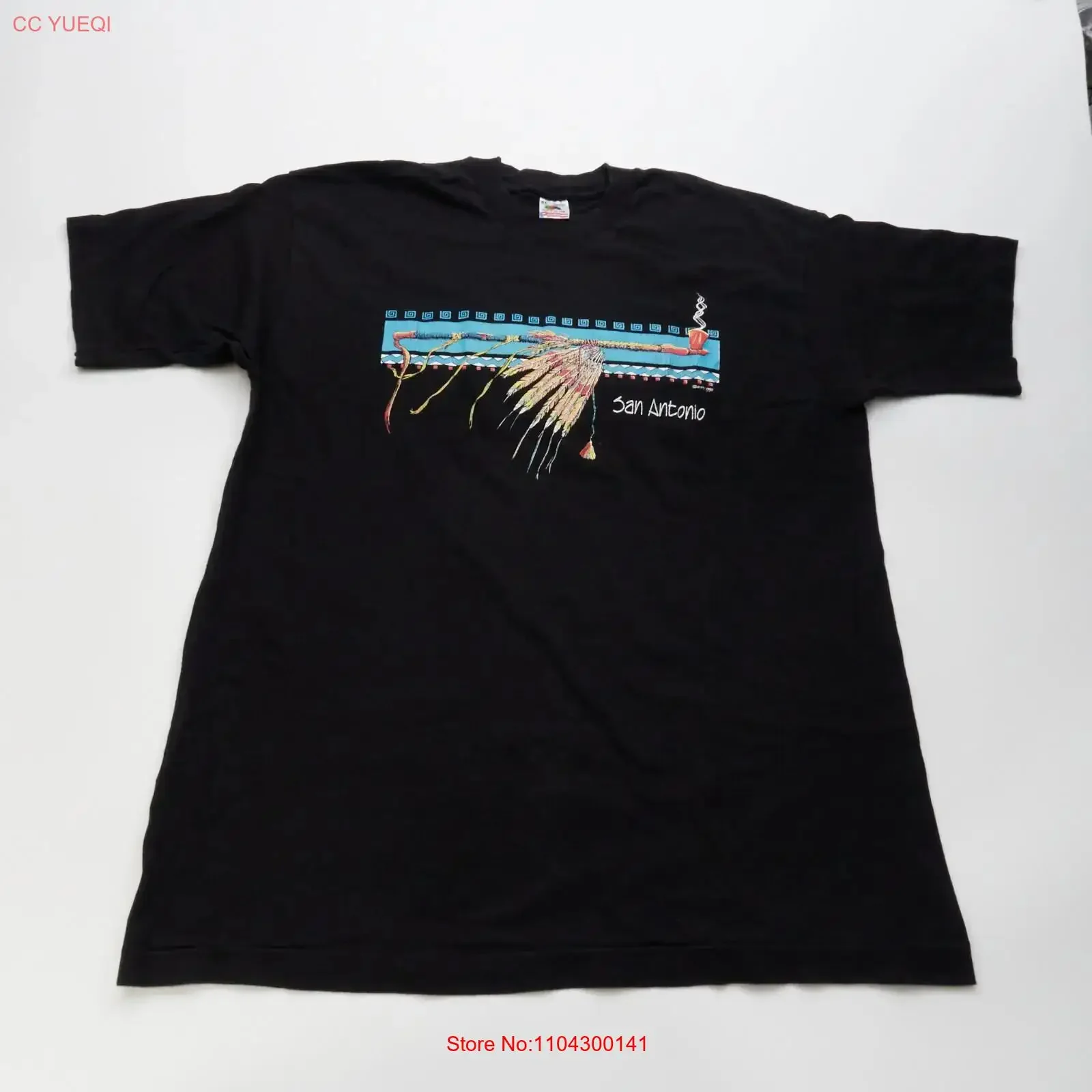 Vintage San Antonio TourisT T Shirt XL Made in USA Black Fruit of the Loom vintage Washed homme designer clothes graphic