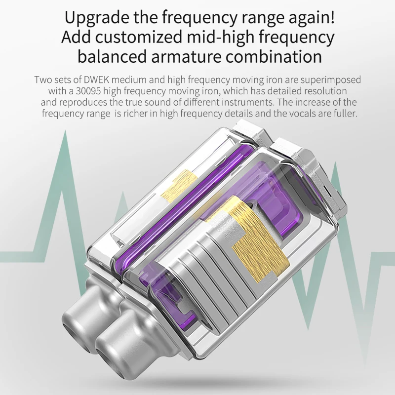 سماعات KZ ZSX Terminator المعدنية 5BA + 1DD Hybrid 12-driver HIFI Bass مراقبة داخل الأذن وإلغاء