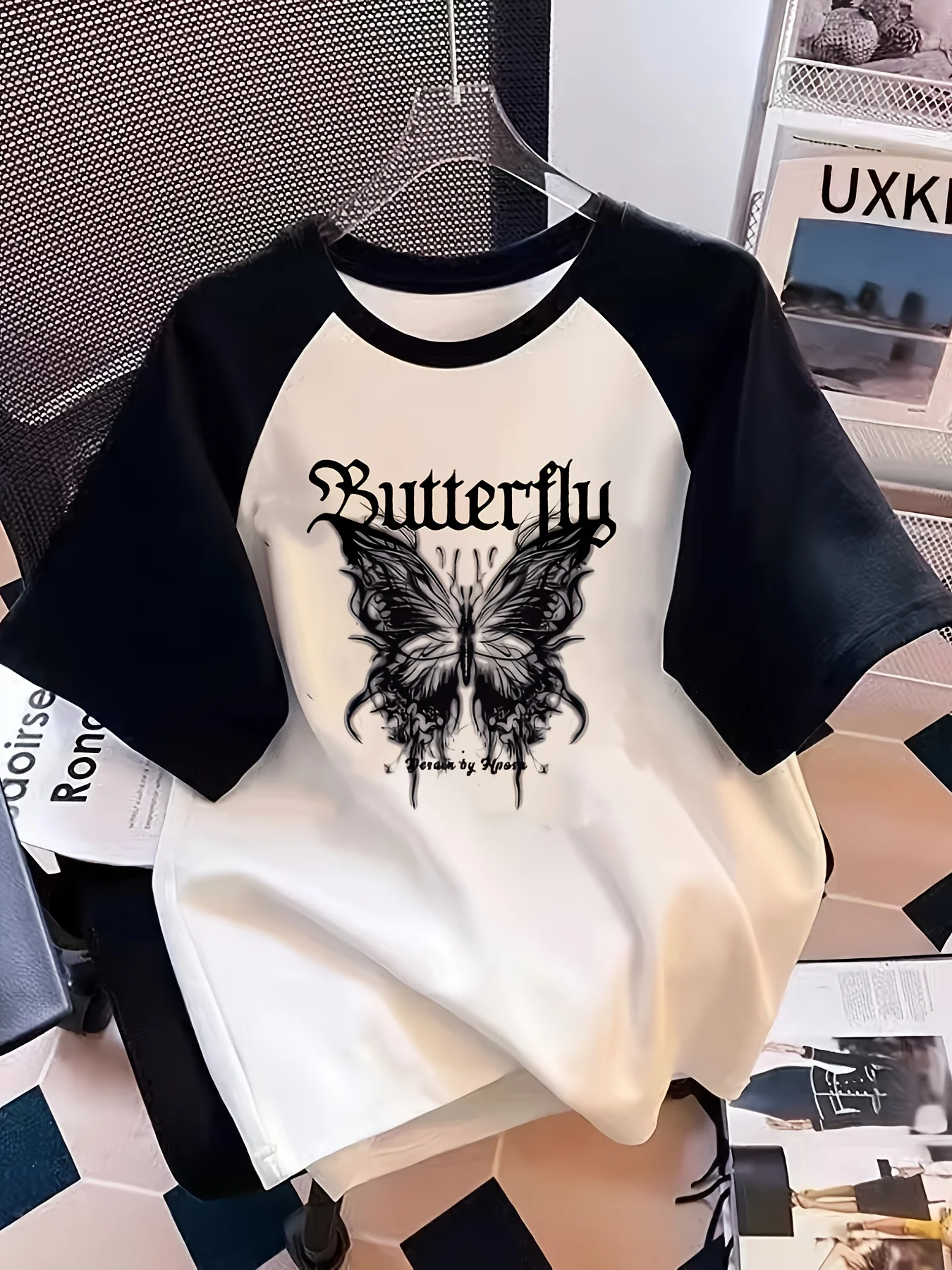 New Clothing for Girls Featuring Cartoon Short-Sleeve T-Shirts Stylish and Comfortable Tops Women's Butterfly Print T Shirt Y2k