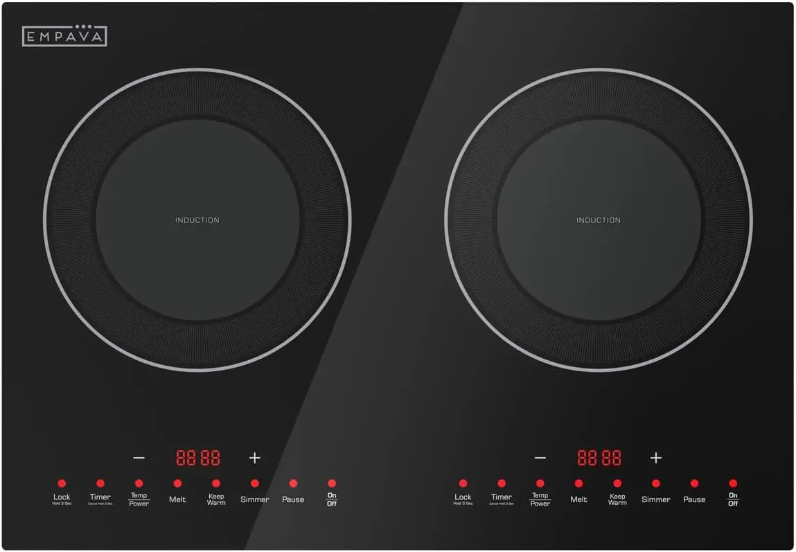 Double/Dual Induction  Burner, Shatter-proof Flat Glass Top, 18 Levels from