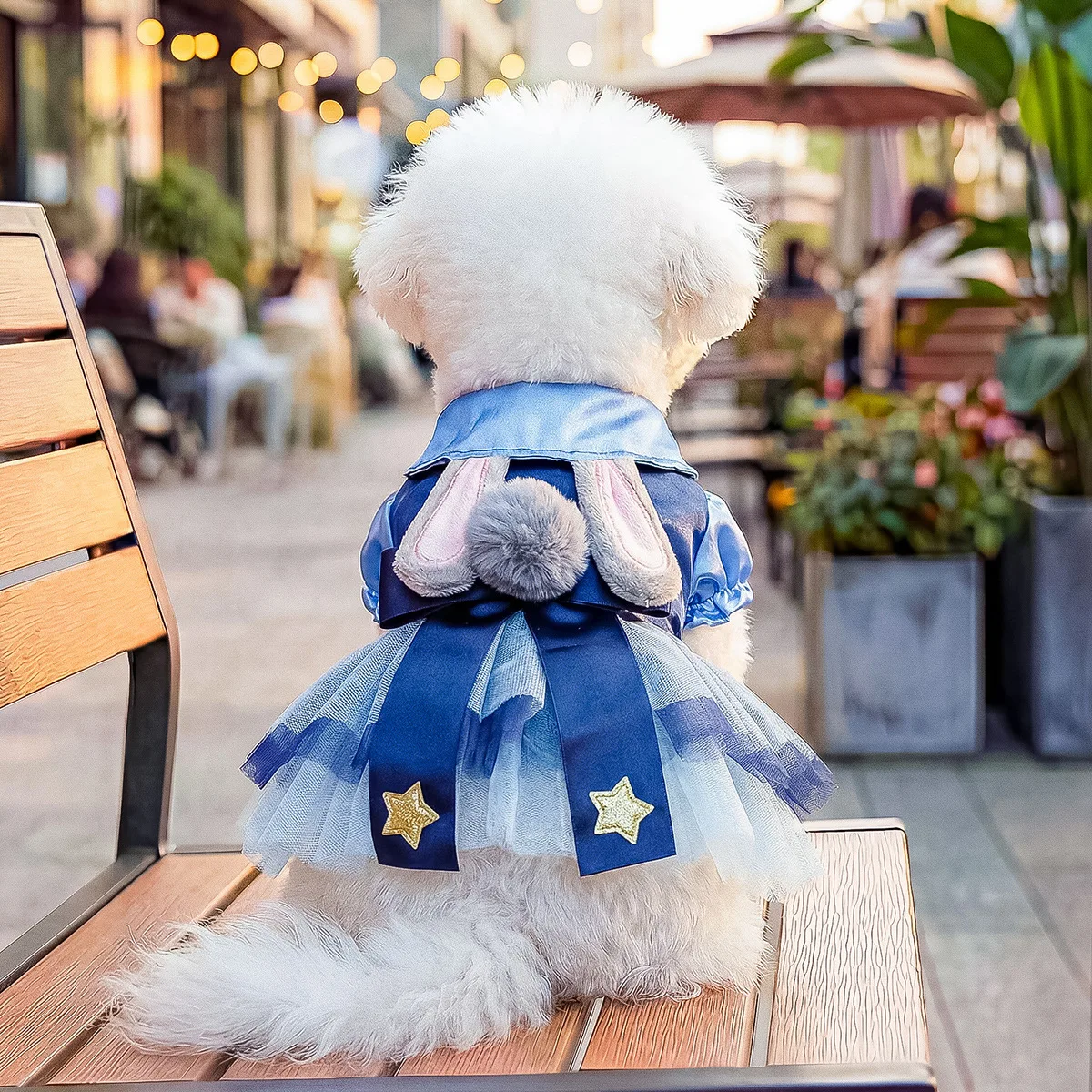 1Pcs Pet Circle's New Spring/Summer Collection: Dog Apparel - Easter Bunny Officer Tutu Mesh Dress Collection