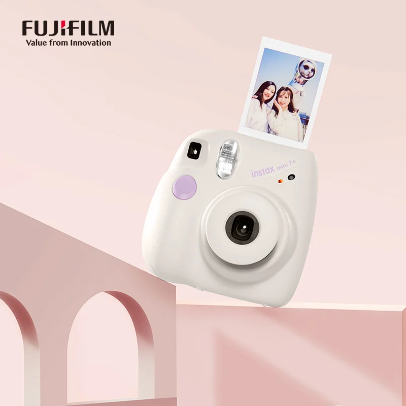 Fujifilm Instax Mini 7+ Instant Camera Film Cam Auto-focusing Wrist Strap Birthday Christmas for Girl New Year Festival Gift As