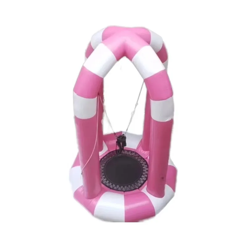 Outdoor single inflatable trampoline bungee jumping equipment price for sale playground sports game equipment