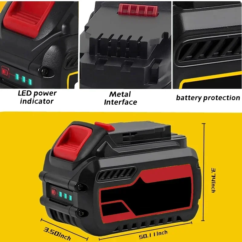 9000mAh สำหรับ DeWalt FLEXVOLT 120V 60V 20V เครื่องมือเปลี่ยนแบตเตอรี่เครื่องมือเจาะแบตเตอรี่ DCB606 DCB612 DCB609 DCB18 DCB205