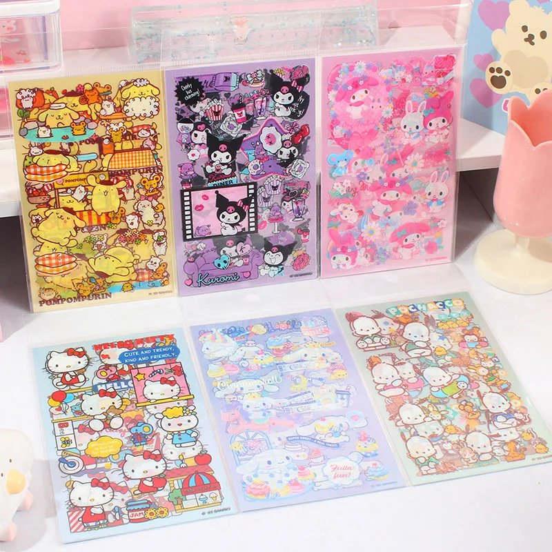 24 pack/lot Sanrio Cinnamoroll Pochacco Kuromi PET Stickers Cute Scrapbooking DIY Diary Decorative Sticker Album Stick Label