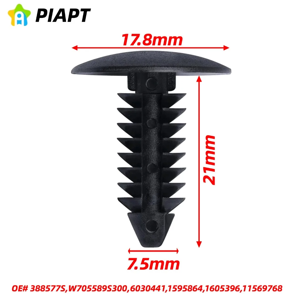 40PCS OE#6030441 388577S,W705589S300 Fender Bumper Shield Fender Liner Push Pin Retainer Clips for Jeep Dodge Ram Chrysler