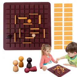 Wooden Checkers Board Game Two-Player Interception Game Set Travel Portable Chess Game Sets Wooden Checkers Pieces Chess Board