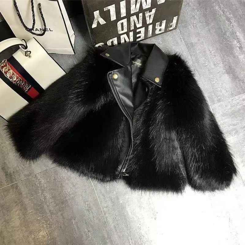 

Girls Leather and Fur Integrated Jacket 2026 Autumn and Winter New Girls Fashion Casual Warm Coat Korean Girls Coat