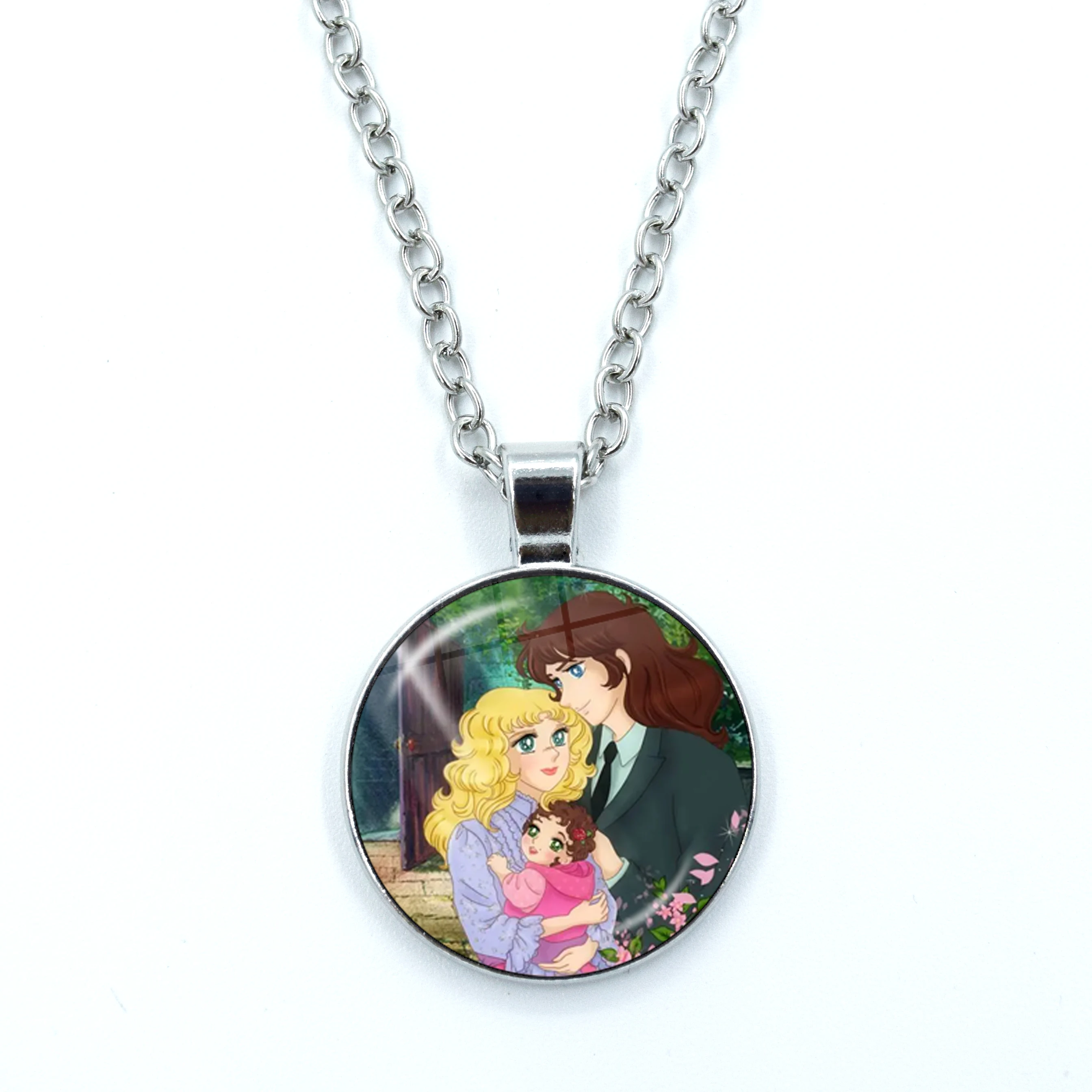 Fashionable Cartoon Creative Design Glass Necklace Handmade Anime Manga Candy Long Necklace Pendant Jewelry Gifts