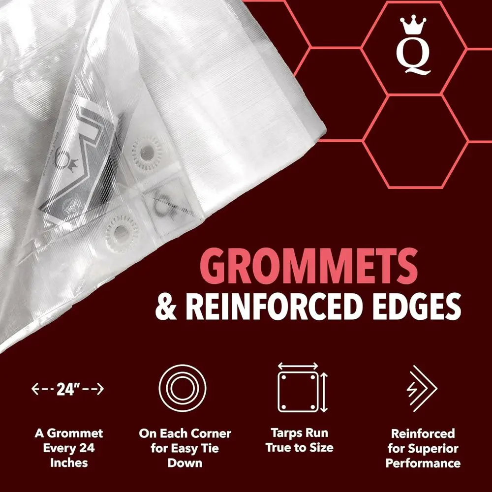 قماش القنب القوي المقاوم للماء مقاس 8 × 10، 120 جرام في المتر المربع، 12 ميل، مقاوم للأشعة فوق البنفسجية والتمزق للتخييم في الهواء الطلق والمركبات والملاجئ والحماية #3