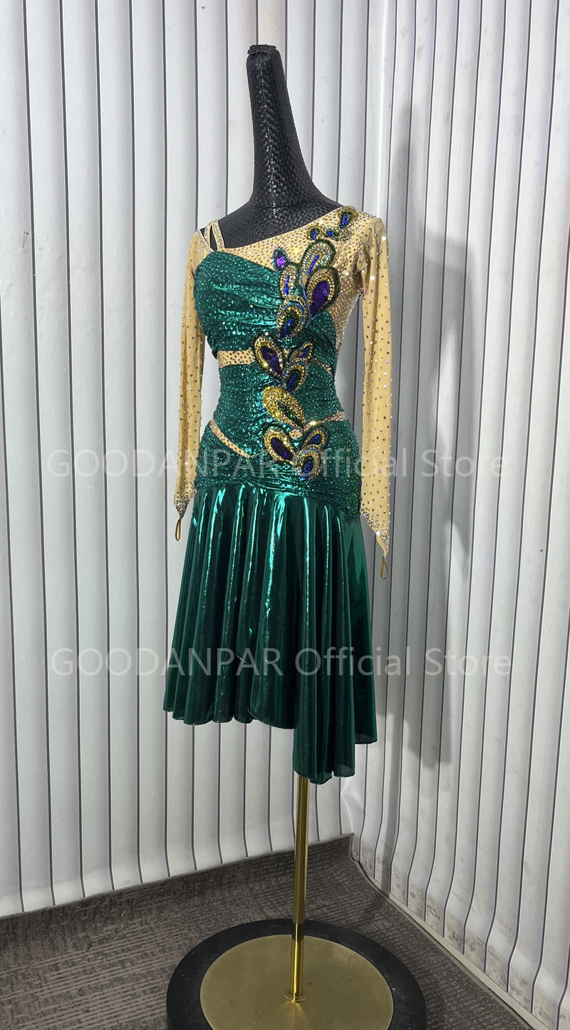 2025 ชุดละตินLadyชุดเต้นรําละตินผู้หญิงการแข่งขันละตินชุดสาวละตินเครื่องแต่งกายRhinestones