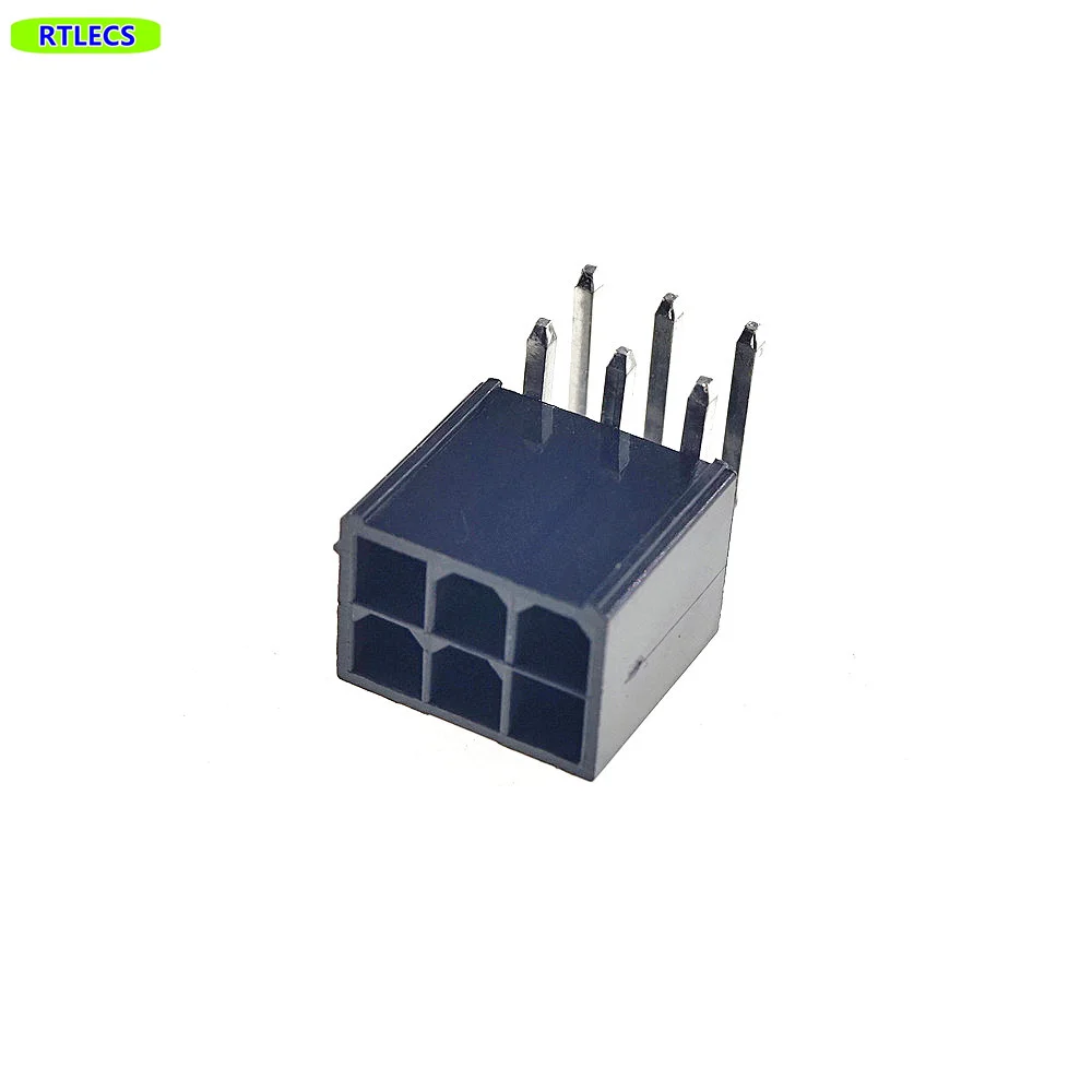 5 Pcs 4.2 mm 6 Pin Header Male Pin Graphics Card GPU PCI-E PCIe Power Connector Right Angle Through Hole 2 Square 4 Tapered