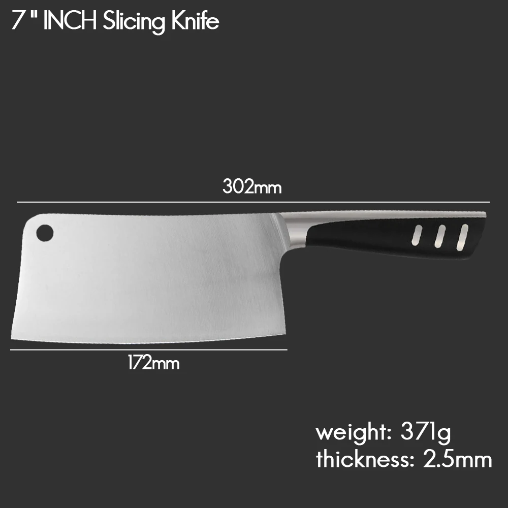 RZD Kitchen Chef Knives Stainless Steel Set Cleaver Chopping Knife Holder Chicken Bone Scissor Shear Japanese Style Tool Storage