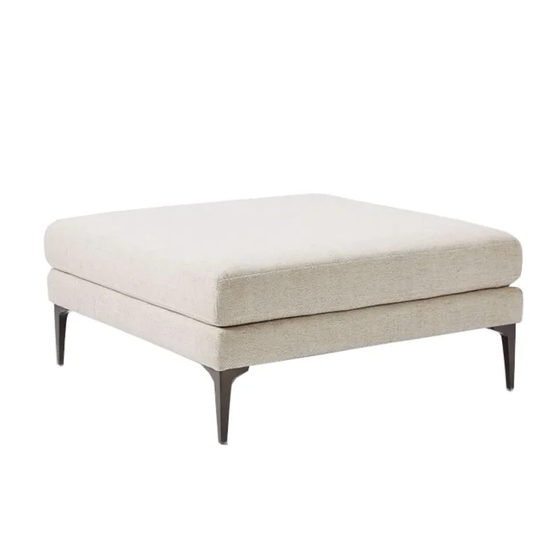 Nordic fabric sofa stool, square ottoman