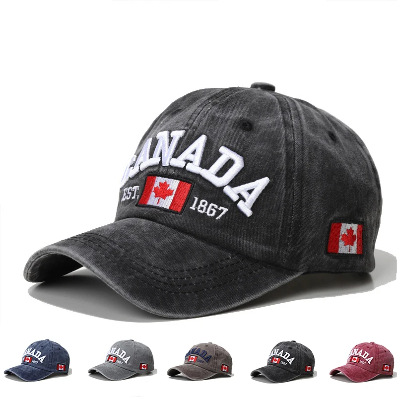 Gorra de béisbol con estampado de hoja de arce para Hombre y mujer, gorro con Cierre trasero, estilo Hip Hop, Canadá, original, gran oferta