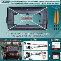 Para 2008 FIAT FIORINO CITROEN NEMO PEUGEOT BIPPER 10,1 pulgadas Radio de coche Android arnés estéreo pantallas tablero marco de cable canbus