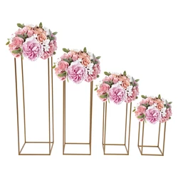 Ensemble de Supports de Fleurs de Mariage, Colonne en Métal localité, Accessoire de ixde Mariage T1, Décor de Ballon au Sol, Présentoir (40/60/80/100cm), 4 Pièces