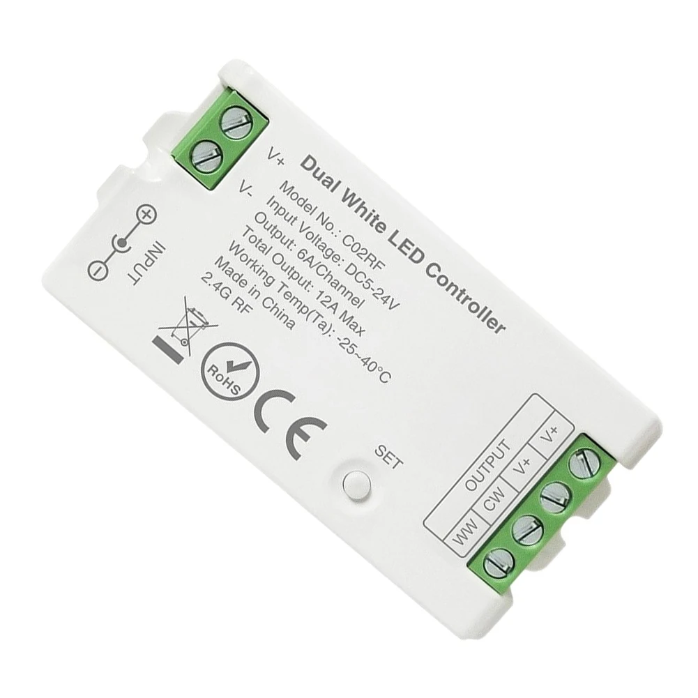 LED Strip Controller RF Remote Supports RGB LED Strip Remote Control DC5/12/24V Dual Control Methods & Multi-Zone Control