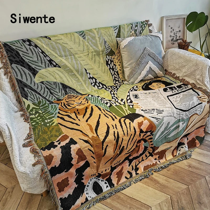 

Cotton Blanket Simple Sofa Cover Sofa Cushion Cover Cloth Double-Sided Blanket Picnic Camping Office Air Conditioning carpets