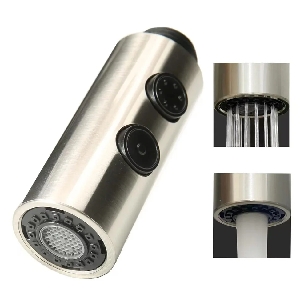 

Kitchen Faucet Replacement Pull Out Spray Head with Dual Spray Modes and Anti Splash for G1 2 Standard Connector