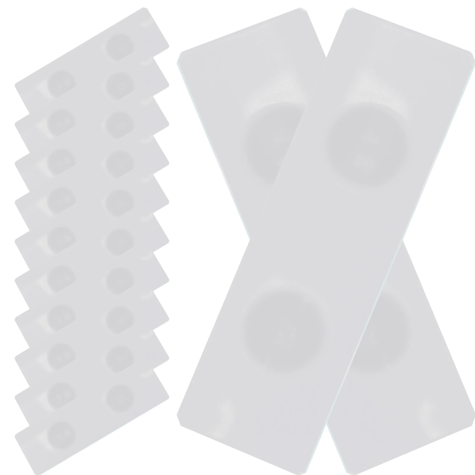 50 pcs Double Concave Microscope Slides Frosted Glass for Aquatic Specimens Lab Use Stable Performance Practical Teaching