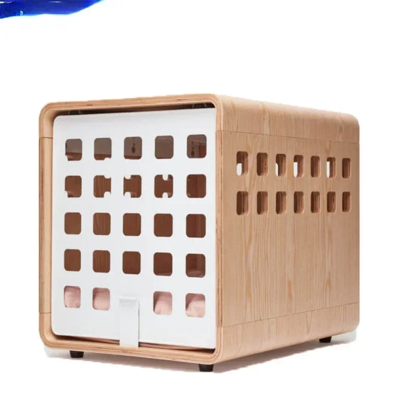 Pet Cage soft Dog Sliding Door Furniture Style Wood Wooden Wire Pet Home House Indoor Rustic Kennel Fable Dog Crate