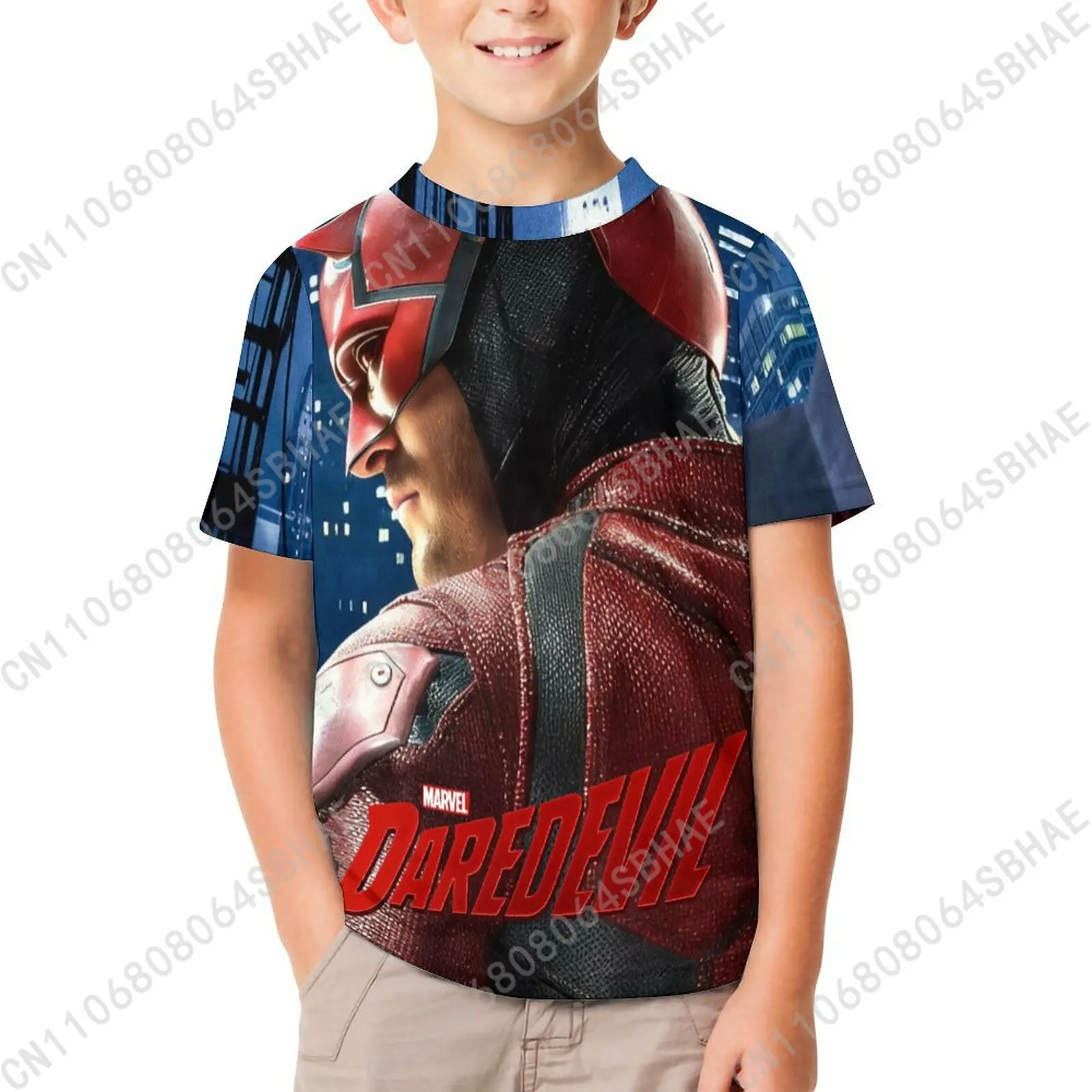 

Marvel Daredevil T Shirt Boy Girl Short Sleeve Print Cotton TShirt Comfortable Crew Neck Children Child Tee Cosplay