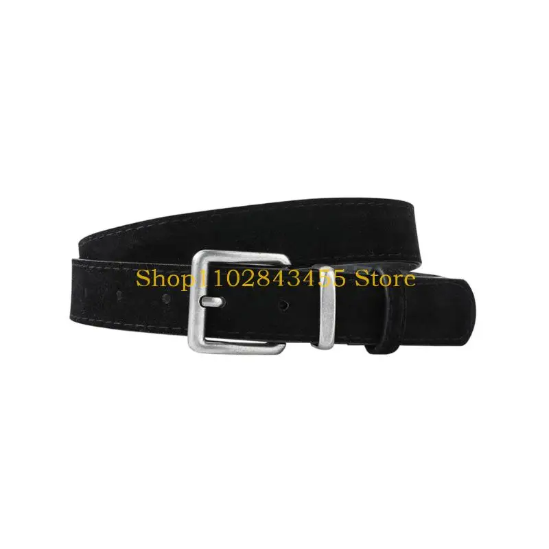 49MC Practical Suedes Belt for Women Girls Pin Buckles Adjustable for Perfect Comfort Stitching Fashionable Waist Belt