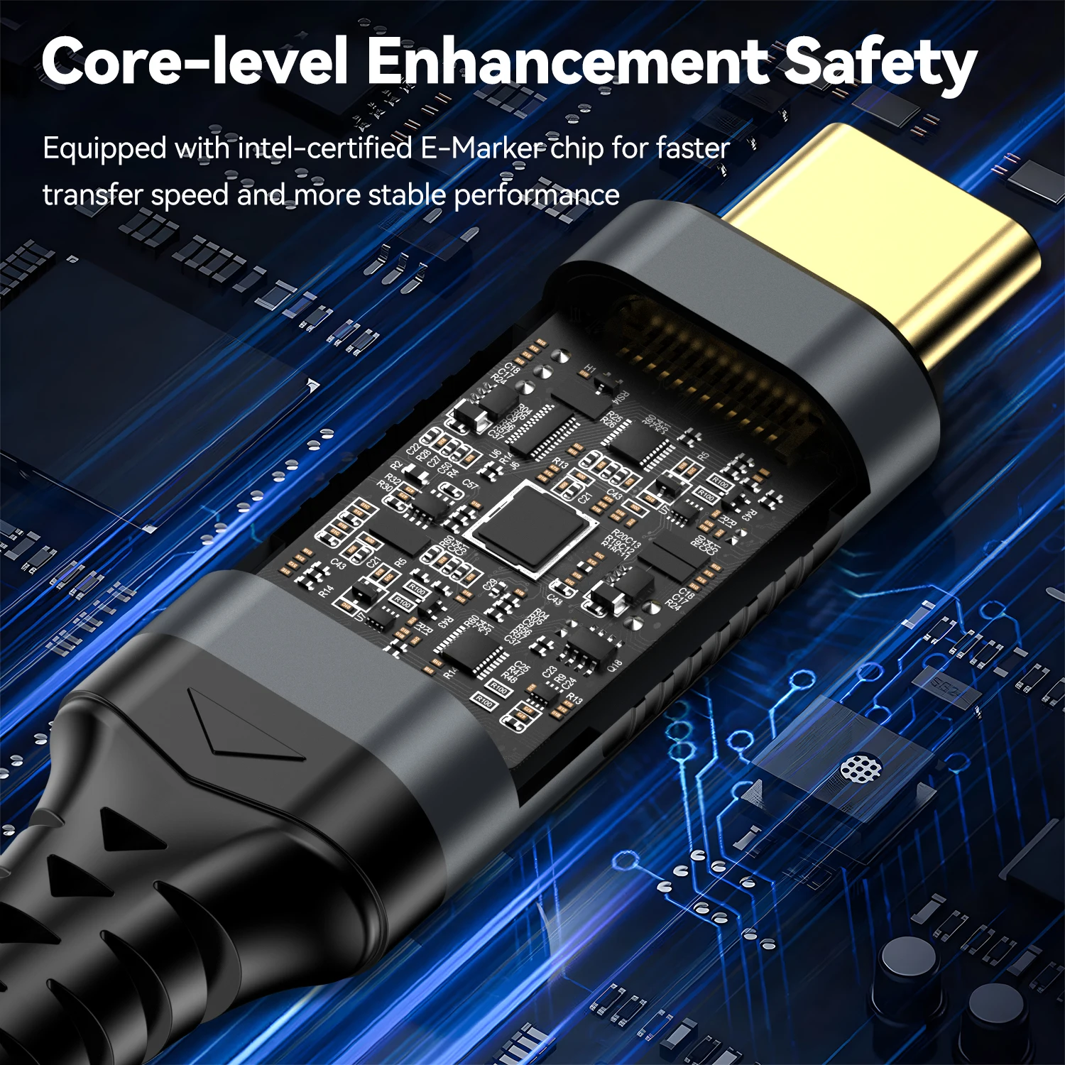 CableDeconn USB 4.0-Verlängerung Thunderbolt 5 80 Gbit/s USB C 240 W 16 K Schnelllade-Videokabel Schnelle Datenspeicherung für USB-C-Monitor