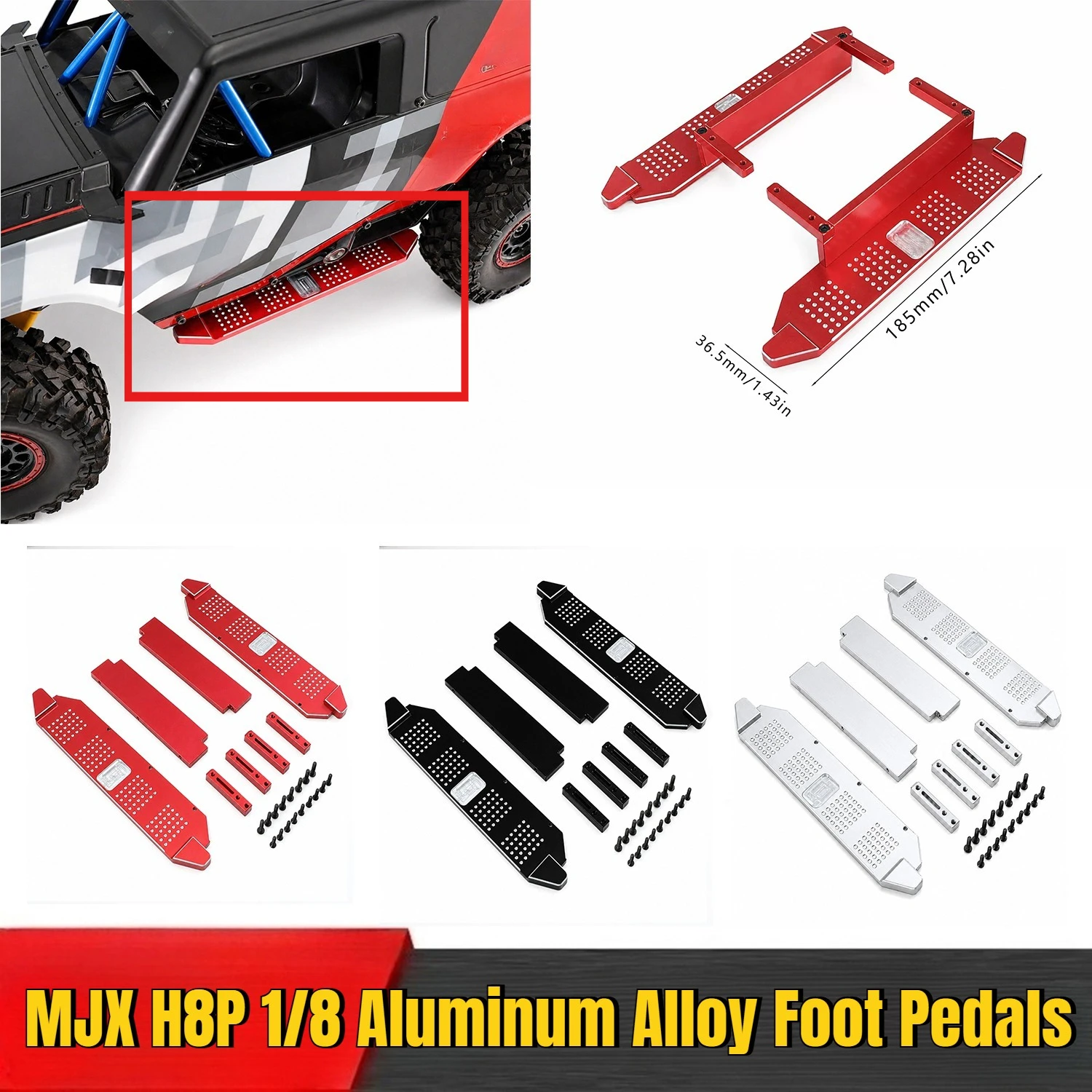MJX H8P 1/8 RC Remote Control Car Spare Parts Car Exterior Parts Metal Upgrade Accessories Aluminum Alloy Foot Pedals