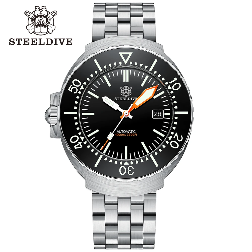 

STEELDIVE SD1989 Japanese NH35 Fully Automatic Mechanical Movement Waterproof Glow Ceramic Ring Folding Buckle Watch for Men